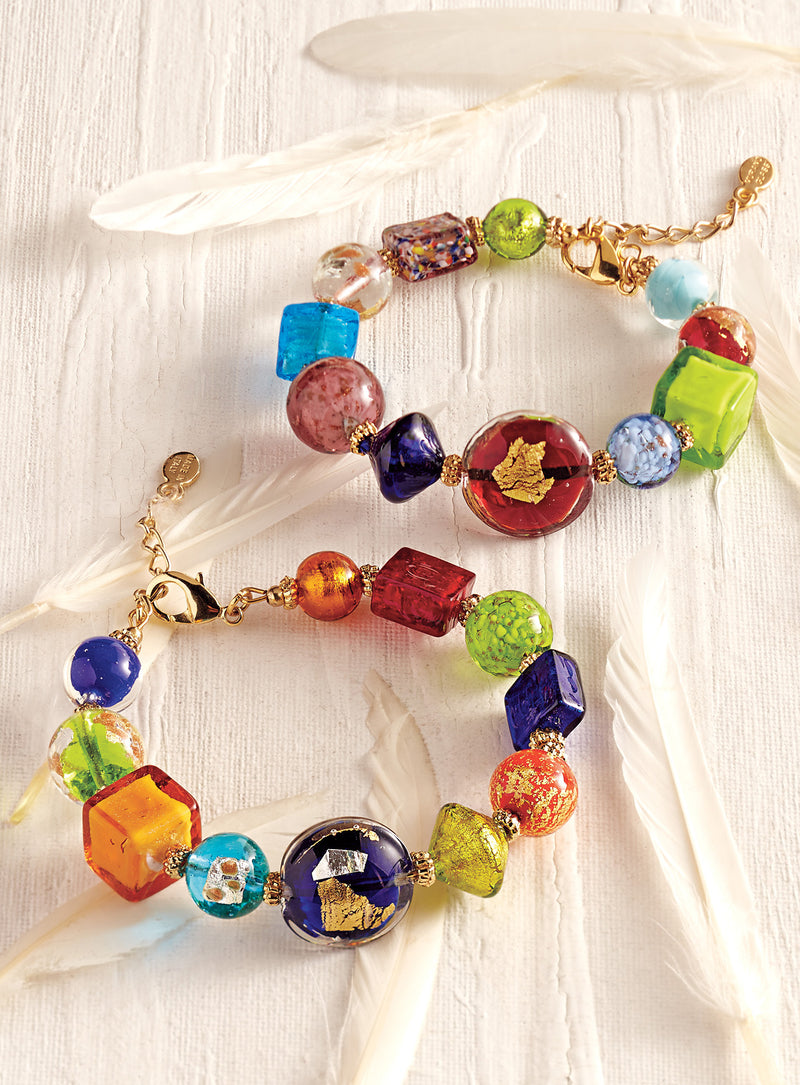Authentic Petite Murano Glass Millefiori Bead Necklace