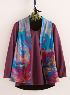 Double Up Reversible Vest - Marbled Swirl FINAL SALE (No Returns)