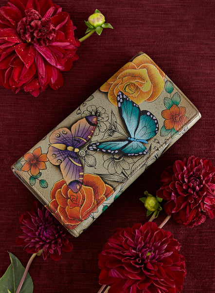 Petalura Butterfly Garden Hand-Painted Wallet Bag