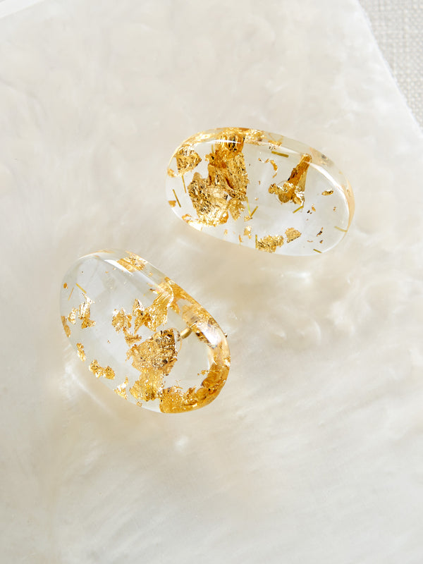 Brazilian Golden Resin Earrings