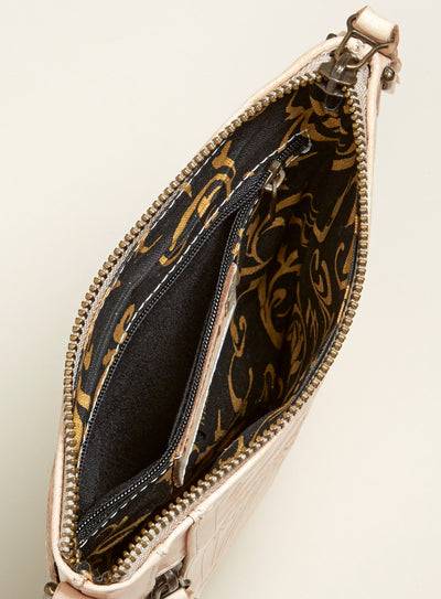 Hand-tooled Leather Medallion Crossbody Bag