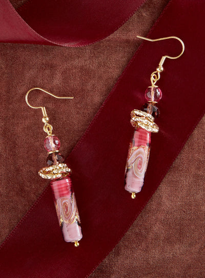 Veneto Purple and Pink Glass Earrings