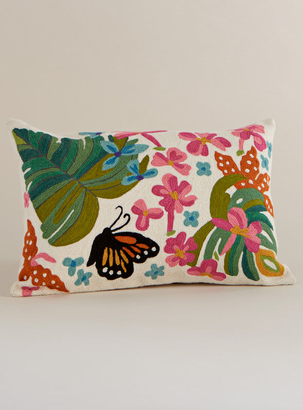 Tropical Butterfly Throw Pillow - Rectangle FINAL SALE (No Returns)