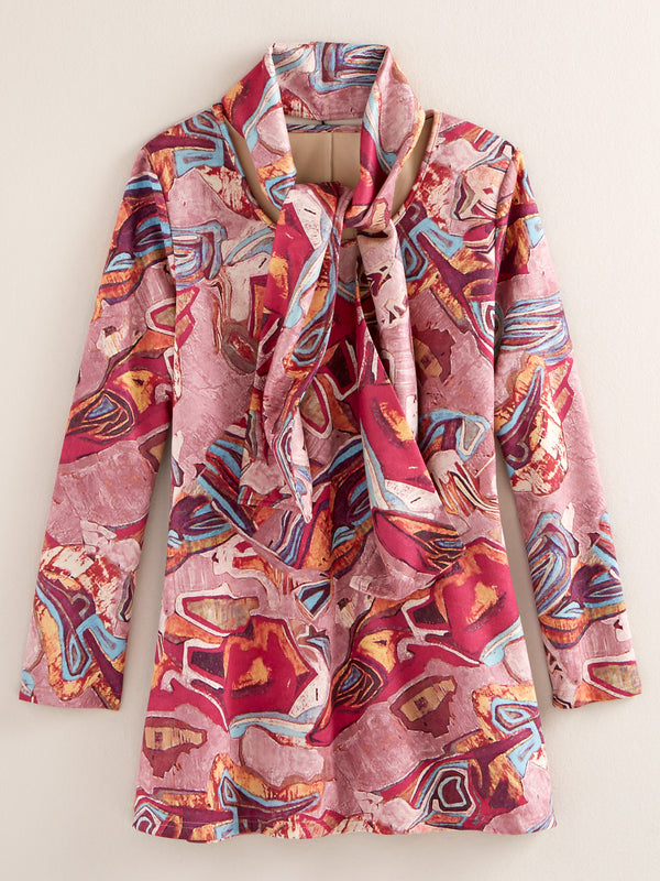 Sueded Strata Top and Scarf Set FINAL SALE (No Returns)