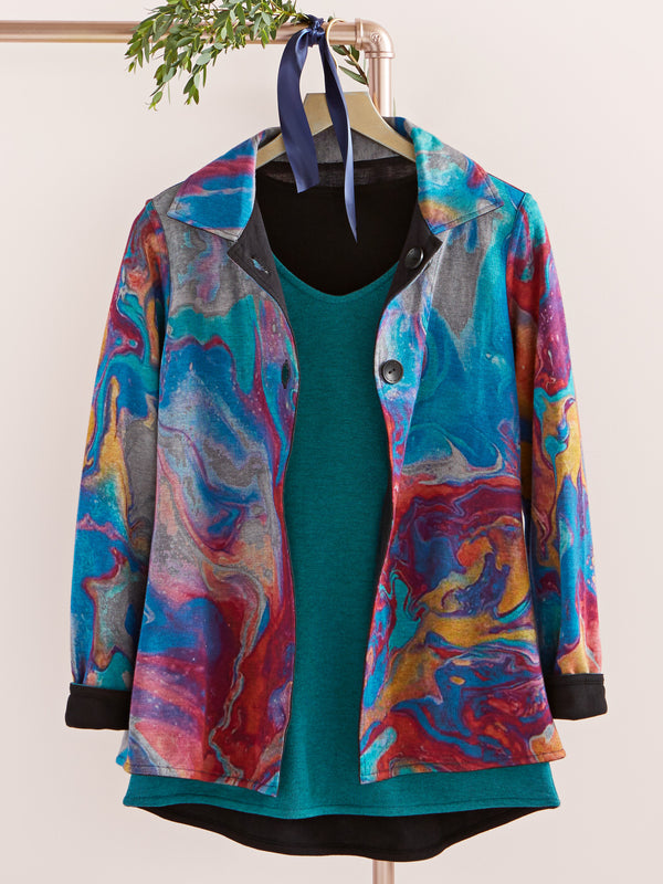 Double Up Reversible Jacket - Marbled Swirl