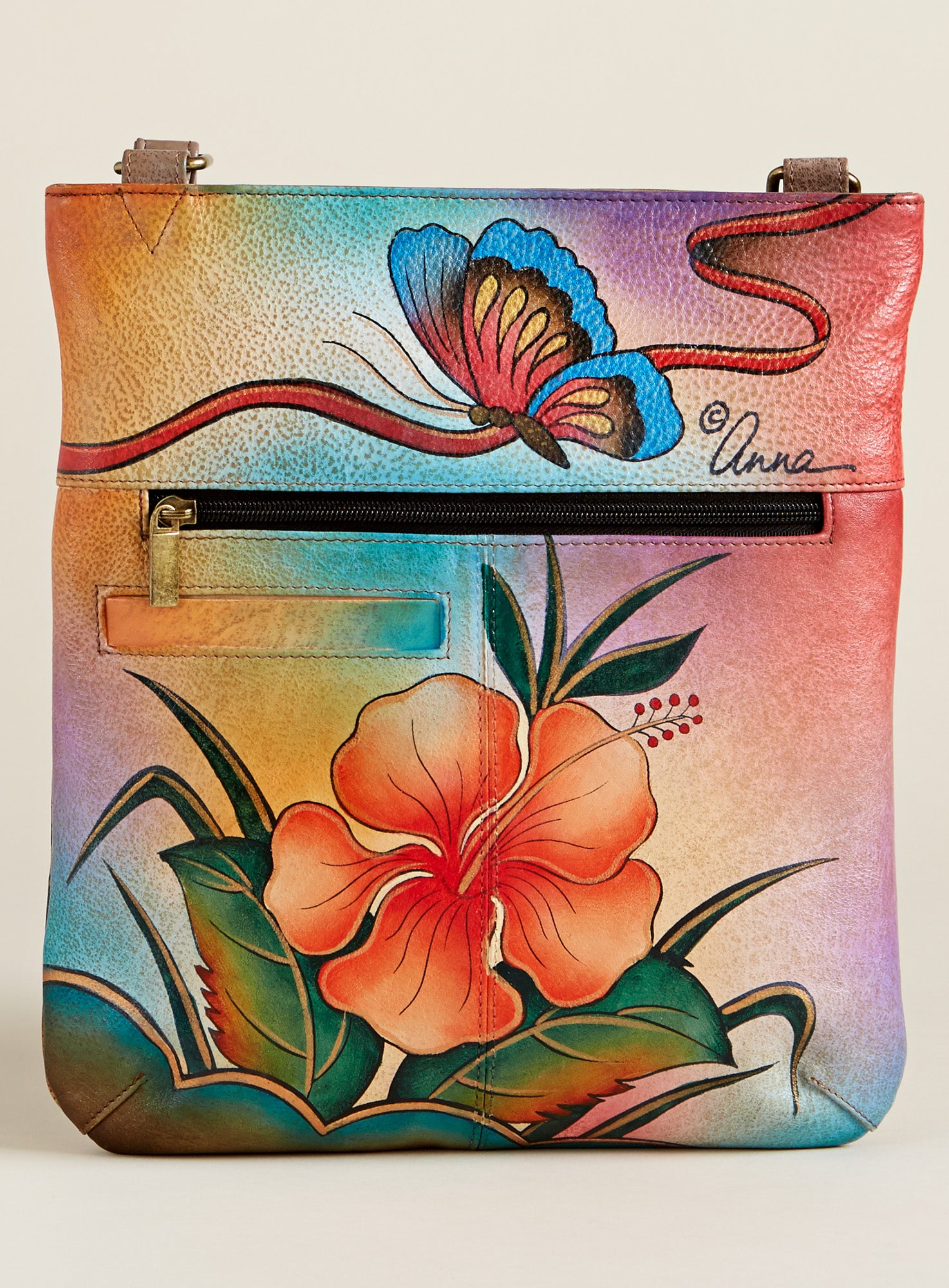 Hand Painted Faux Leather Crossbody Bag — Artistly Designs