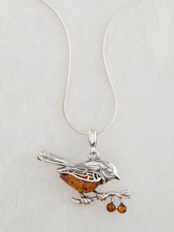 Amber Songbird Necklace