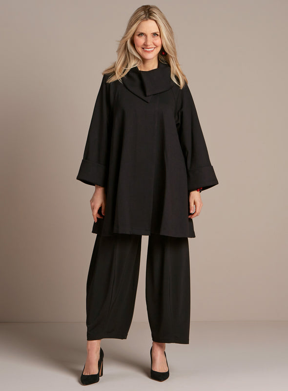 A New Slant Swing Jacket Outfit - Black